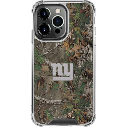 NFL New York Giants Realtree Xtra Green Camo iPhone 16 Pro Clear Case