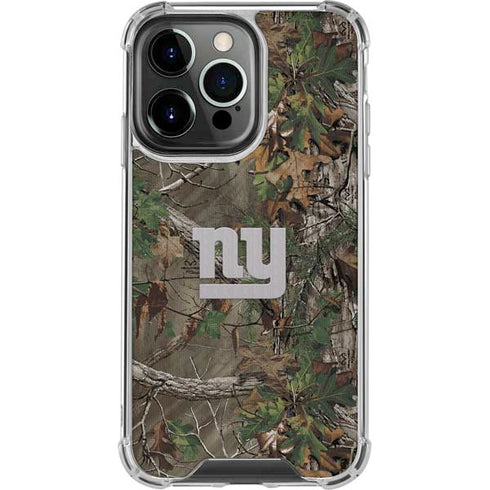 NFL New York Giants Realtree Xtra Green Camo iPhone 16 Pro Max Clear Case