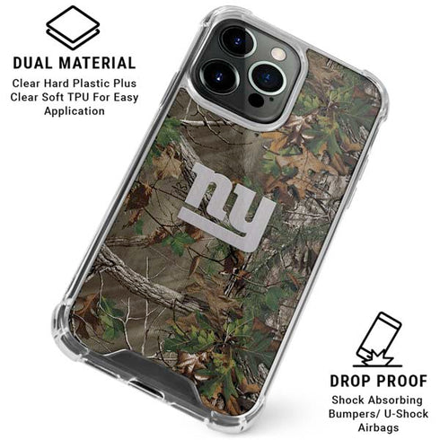 NFL New York Giants Realtree Xtra Green Camo iPhone 16 Pro Max Clear Case