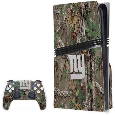 NFL New York Giants Realtree Xtra Green Camo PS5 Pro Disk Bundle Skin