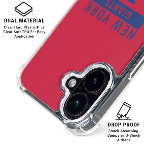 NFL New York Giants Red Performance Series iPhone 17 Clear Case