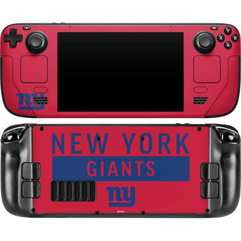 NFL New York Giants Red Performance Series Steam Deck Handheld Gaming Computer OLED Skin