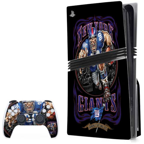 Liquid Blue NFL New York Giants Running Back PS5 Pro Disk Bundle Skin