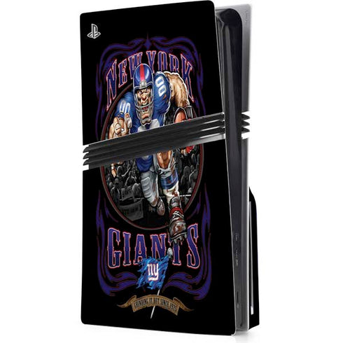 Liquid Blue NFL New York Giants Running Back PS5 Pro Disk Console Skin