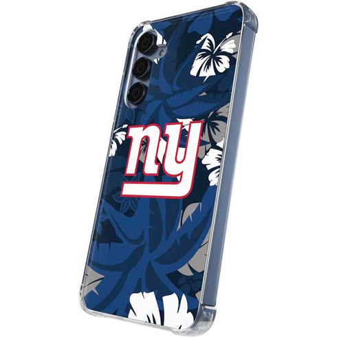 NFL New York Giants Tropical Print Galaxy A55 5G Clear Case