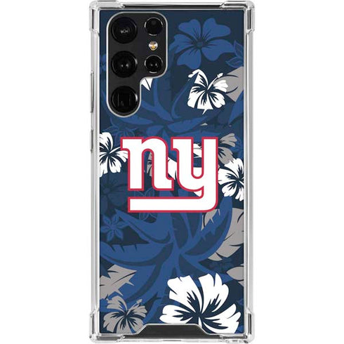 NFL New York Giants Tropical Print Galaxy S23 Ultra Clear Case