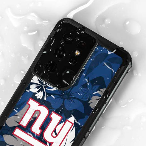 NFL New York Giants Tropical Print Galaxy S24 Ultra Waterproof Case