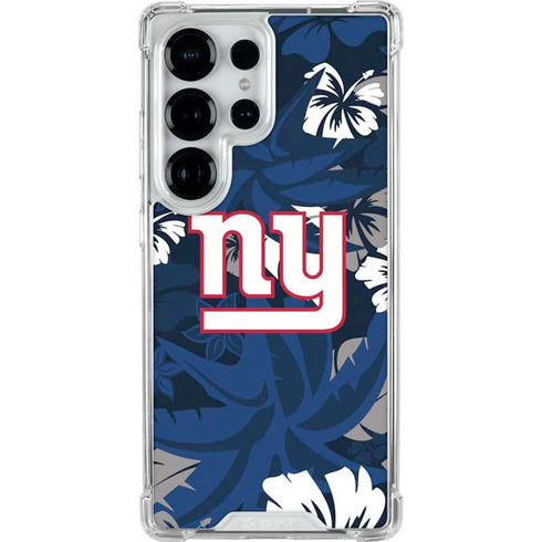 NFL New York Giants Tropical Print Galaxy S26 Ultra Clear Case