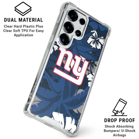 NFL New York Giants Tropical Print Galaxy S26 Ultra Clear Case