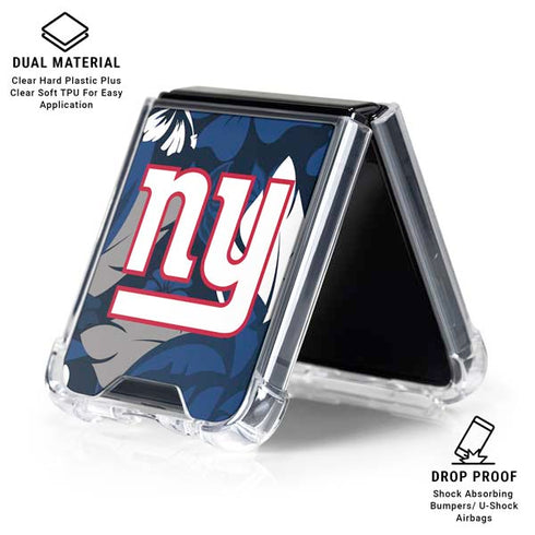 NFL New York Giants Tropical Print Galaxy Z Flip6 Clear Case