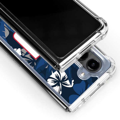 NFL New York Giants Tropical Print Galaxy Z Fold5 5G Clear Case