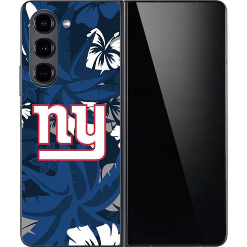 NFL New York Giants Tropical Print Galaxy Z Fold5 5G Skin