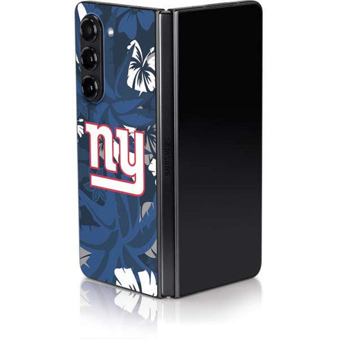 NFL New York Giants Tropical Print Galaxy Z Fold5 5G Skin