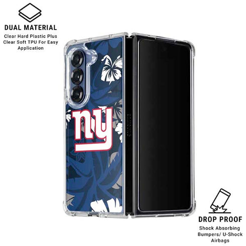 NFL New York Giants Tropical Print Galaxy Z Fold6 Clear Case