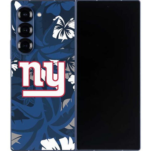 NFL New York Giants Tropical Print Galaxy Z Fold6 Skin