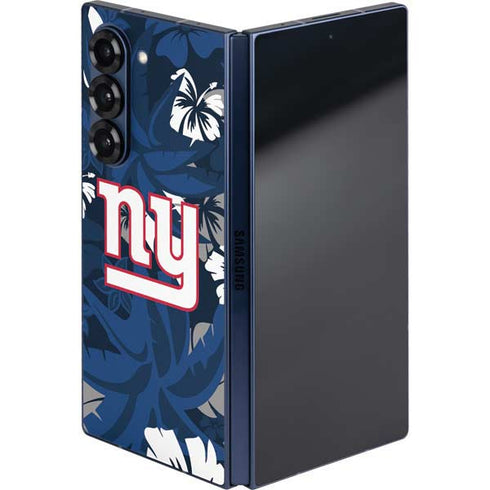 NFL New York Giants Tropical Print Galaxy Z Fold6 Skin