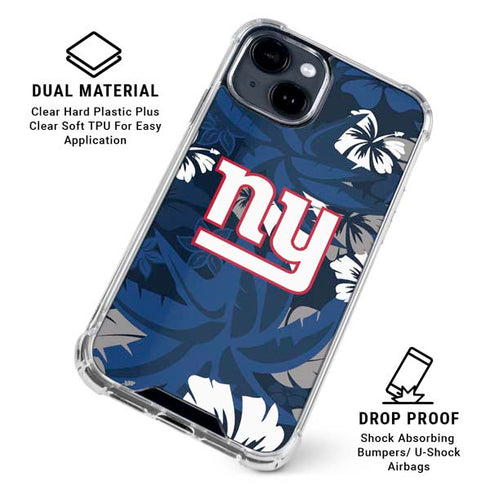 NFL New York Giants Tropical Print iPhone 15 Clear Case