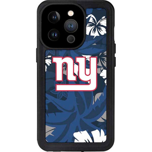 NFL New York Giants Tropical Print iPhone 15 Pro Waterproof Case