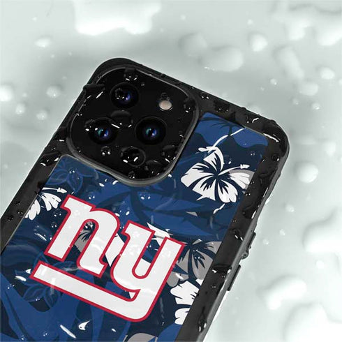 NFL New York Giants Tropical Print iPhone 15 Pro Waterproof Case