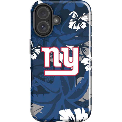 NFL New York Giants Tropical Print iPhone 16 Impact Case