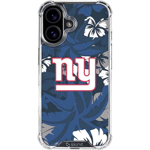 NFL New York Giants Tropical Print iPhone 16 Plus Clear Case