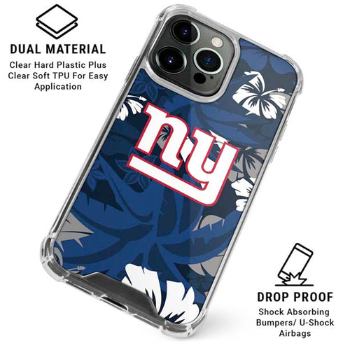 NFL New York Giants Tropical Print iPhone 16 Pro Max Clear Case