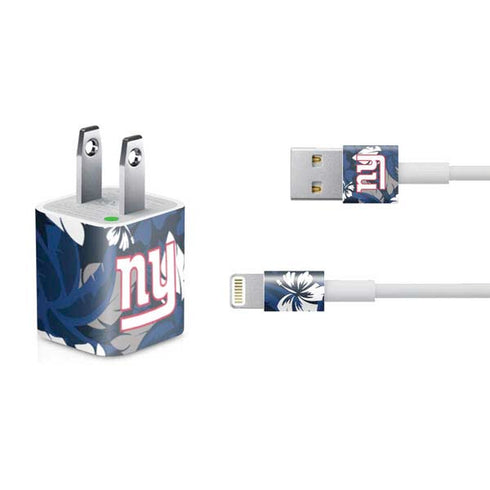 NFL New York Giants Tropical Print iPhone Charger (5W USB) Skin