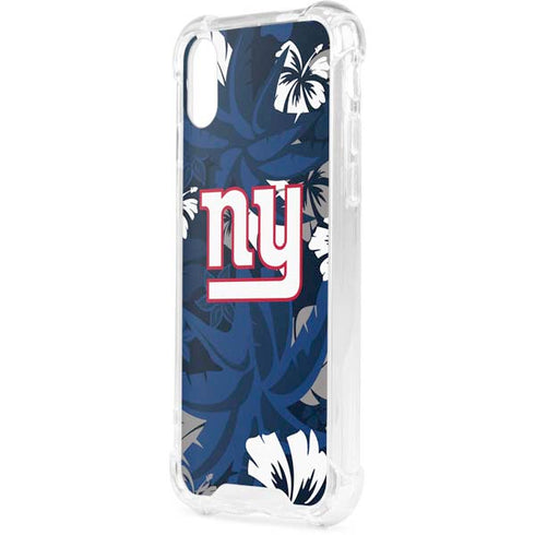 NFL New York Giants Tropical Print iPhone XS Clear Case