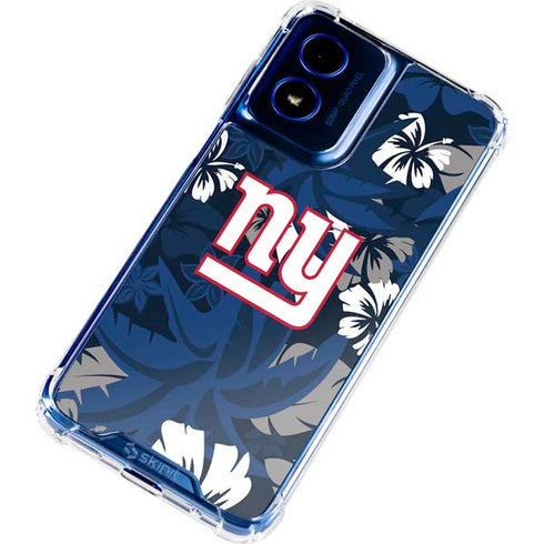 NFL New York Giants Tropical Print Moto G Play 4G (2024) Clear Case