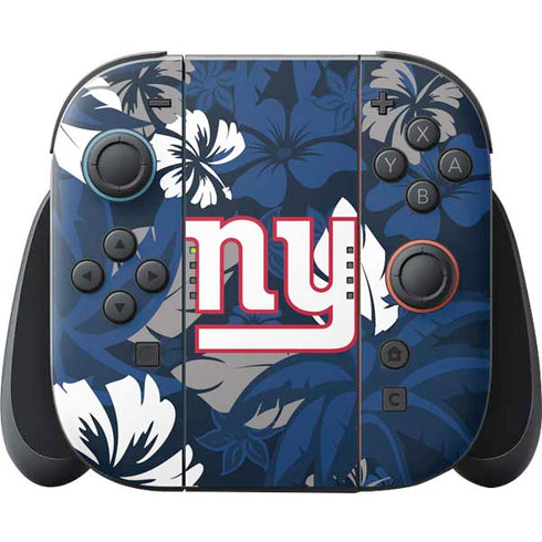 NFL New York Giants Tropical Print Nintendo Switch 2 (2025) Joy-Con Controller Skin