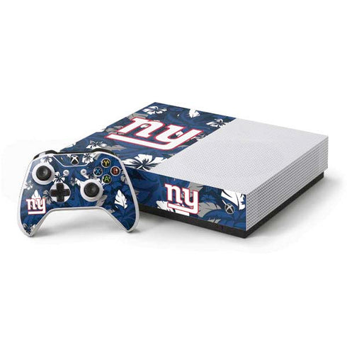 NFL New York Giants Tropical Print Xbox One S All-Digital Edition Bundle Skin