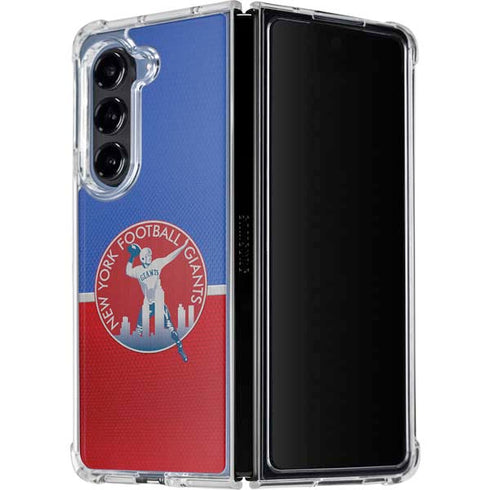 NFL New York Giants Vintage Galaxy Z Fold5 5G Clear Case