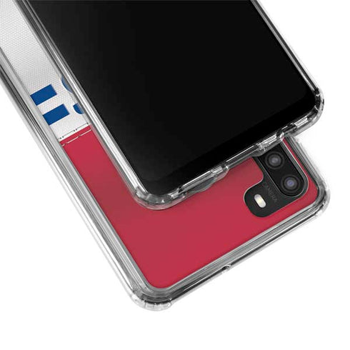 NFL New York Giants White Striped Galaxy A21 Clear Case
