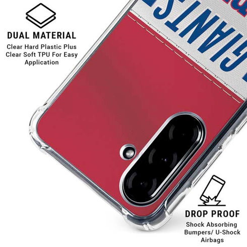 NFL New York Giants White Striped Galaxy A36 5G Clear Case