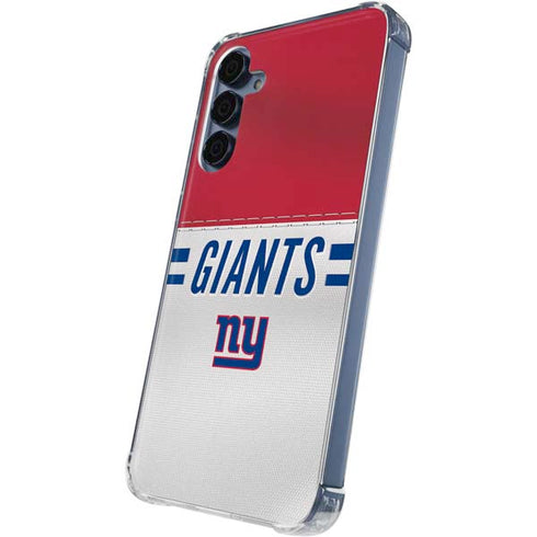 NFL New York Giants White Striped Galaxy A55 5G Clear Case