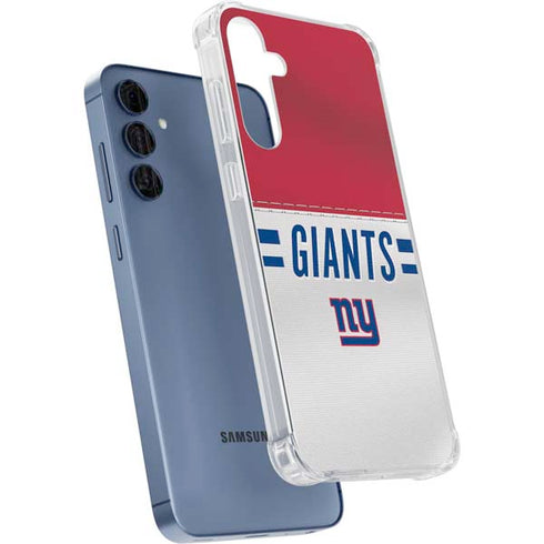 NFL New York Giants White Striped Galaxy A55 5G Clear Case