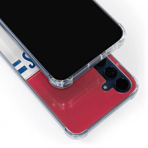 NFL New York Giants White Striped Galaxy A55 5G Clear Case