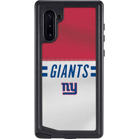 NFL New York Giants White Striped Galaxy Note 10 Waterproof Case