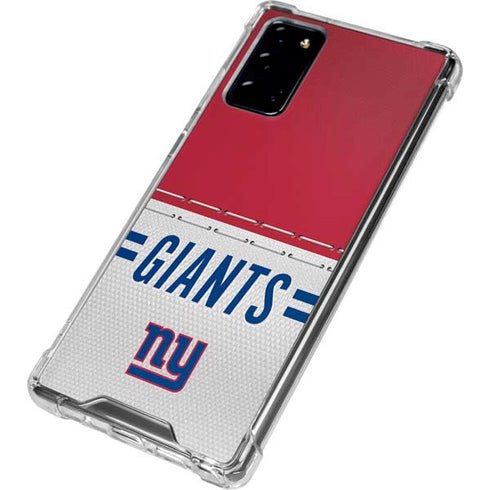 NFL New York Giants White Striped Galaxy Note20 5G Clear Case
