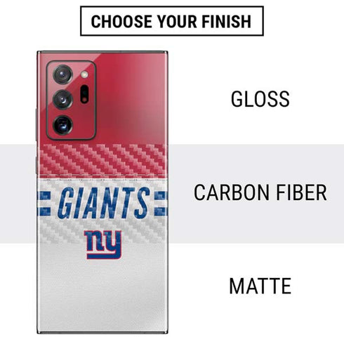 NFL New York Giants White Striped Galaxy Note20 Ultra 5G Skin