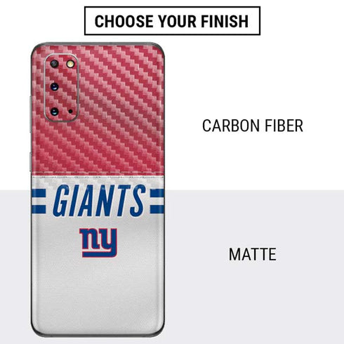 NFL New York Giants White Striped Galaxy S20 Skin