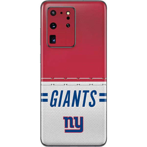 NFL New York Giants White Striped Galaxy S20 Ultra 5G Skin