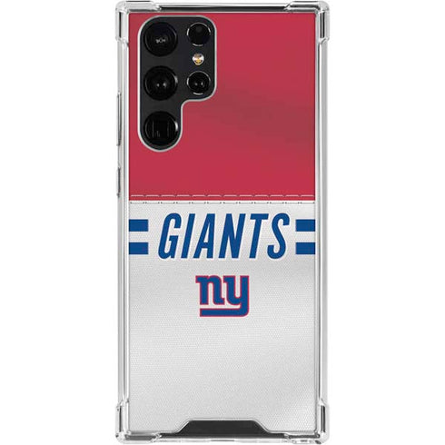 NFL New York Giants White Striped Galaxy S23 Ultra Clear Case