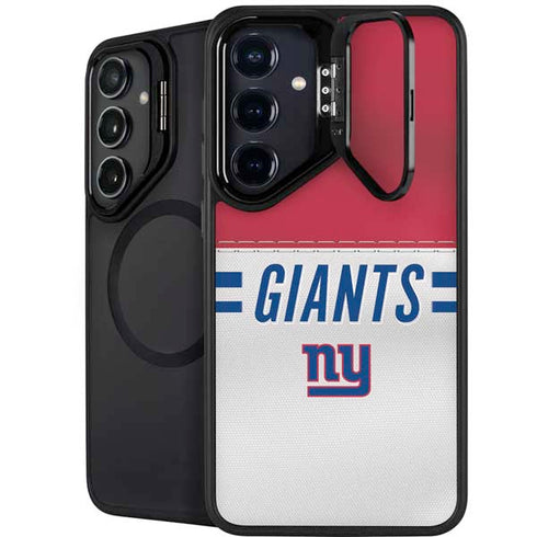 NFL New York Giants White Striped Galaxy S25 Plus Kickstand Case