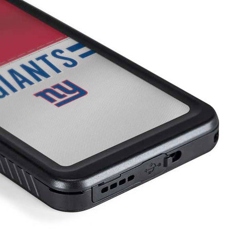 NFL New York Giants White Striped Galaxy S24 Plus Waterproof Case