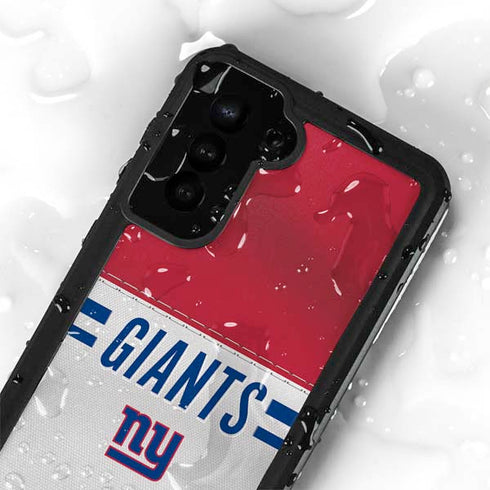 NFL New York Giants White Striped Galaxy S24 Plus Waterproof Case