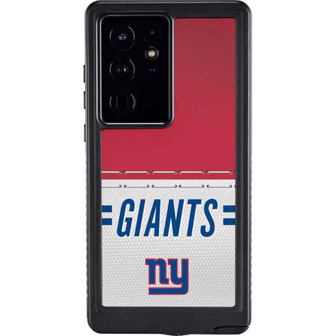 NFL New York Giants White Striped Galaxy S24 Ultra Waterproof Case