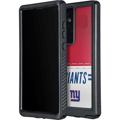 NFL New York Giants White Striped Galaxy S24 Ultra Waterproof Case