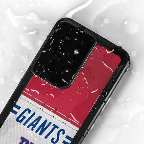 NFL New York Giants White Striped Galaxy S24 Ultra Waterproof Case