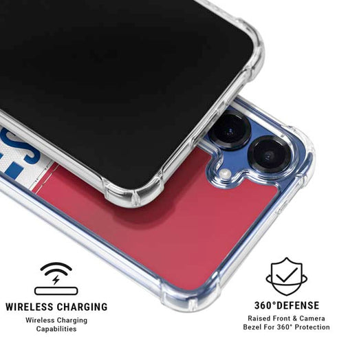 NFL New York Giants White Striped Galaxy S25 Plus Clear Case